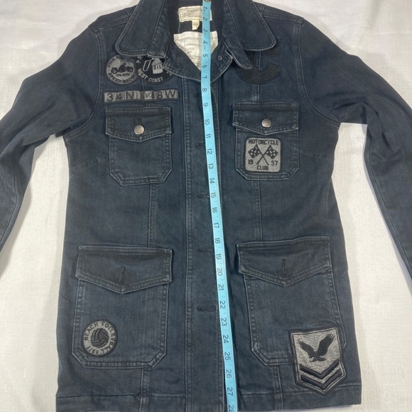 EUC Current Elliot The Commander Jacket, Black Denim, Size 1 S/M - Picture 11 of 13